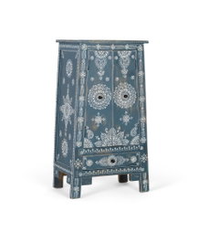 GINER Y COLOMER Mueble auxiliar de madera de mango y MDF Azul y blanco